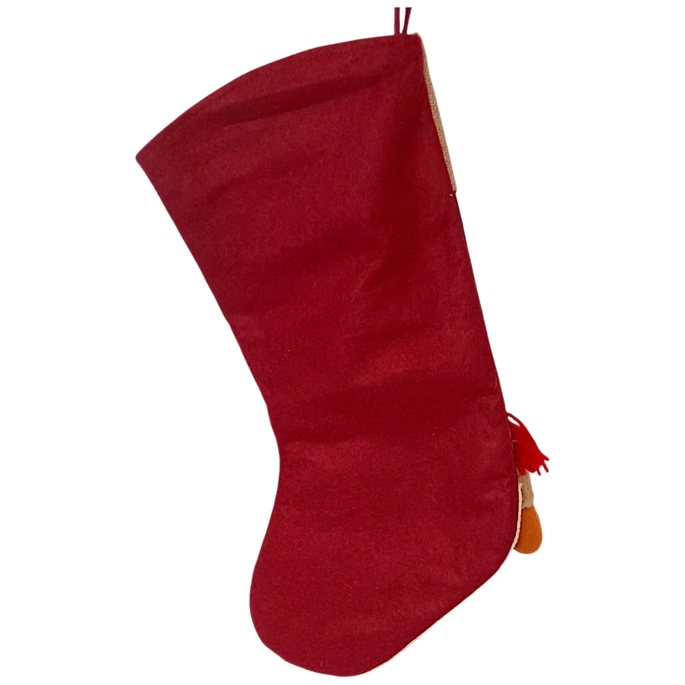 3D Snowman Plush Christmas Stocking Felt‎ Merry Christmas Embroidery Farmhouse